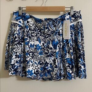 NWT Lilly Pulitzer Luxletic Bacio Skort Upf 50 XL in Low Tide Navy Pandarama